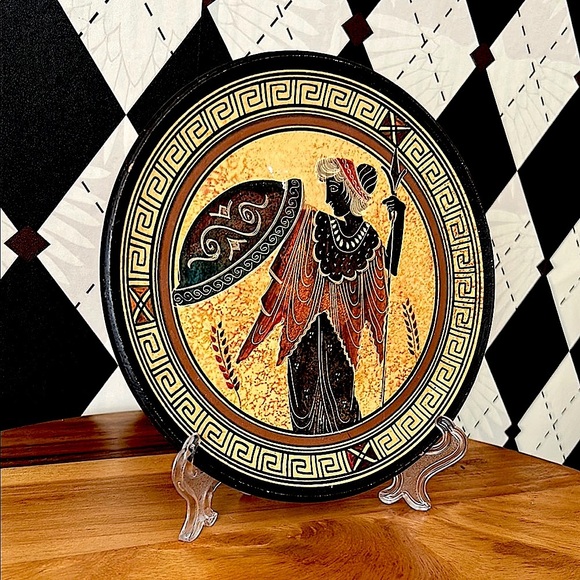 Greek Pottery Warrior Goddess Motif | Vintage Classical Replica - Picture 3 of 7